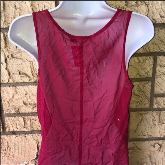 Pink sequence Tank Top sheer mustard seed NWT Size Med - Picture 9 of 9